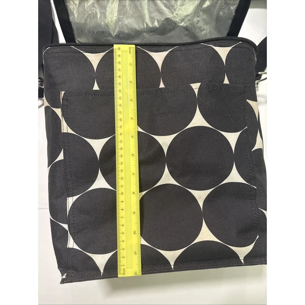 Thirty-One Picnic Thermal Insulated Cooler Bag Tote /w Strap Black Polka Dot EUC